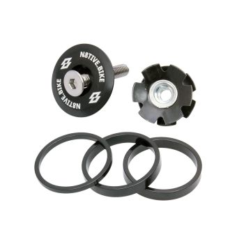 n8tive spacer kit with headset cap - black