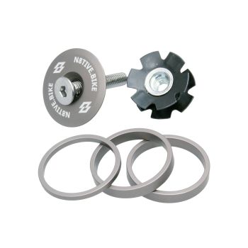 n8tive spacer kit with headset cap - grey