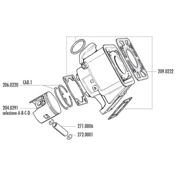 cylinder kit Polini aluminum sport 100cc Yamaha DT 80 LC