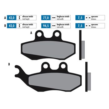 brake pads Polini organic for Aprilia Gilera MBK Yamaha
