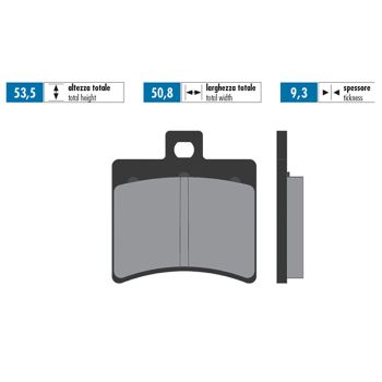 brake pads Polini organic for Aprilia SR50, Scarabeo, Baotian BT49QT