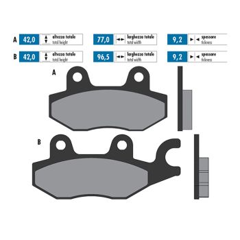 brake pads Polini organic for Hyosung, Kymco, Rex
