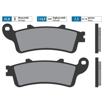 brake pads Polini organic for Honda Pantheon, Foresight, Forza, Jazz