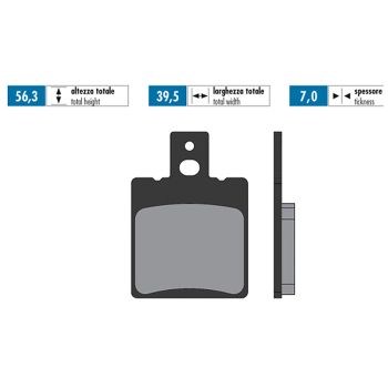 brake pads Polini organic for Aprilia RS 50, 125, RX 50, Beta Tempo, Quadra, Cagiva Mito 125
