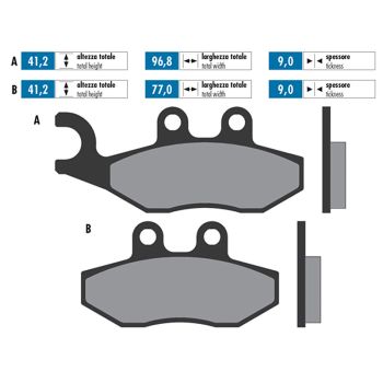 brake pads Polini organic for Aprilia, Derbi, Gilera, Piaggio, Vespa