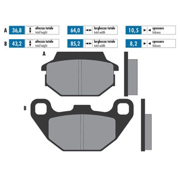 brake pads Polini organic for Kymco, Agility, People S, Super 8