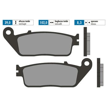 brake pads Polini organic for Daelim, Honda, Yamaha