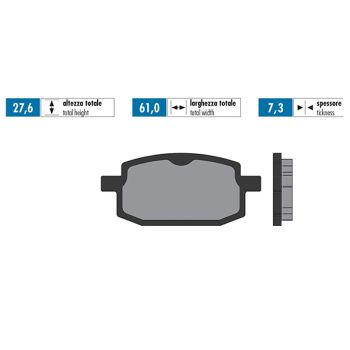 brake pads Polini organic for Baotian, Rex, Qingqi