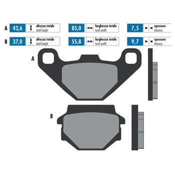 brake pads Polini organic for Kymco Agility 16 inch, Kawasaki GPZ 400, ZX-7 750 R