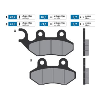brake pads Polini organic for PGO SYM TGB
