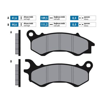 brake pads Polini organic for Honda PCX 125 (10-), NSC, Vision, Peugeot