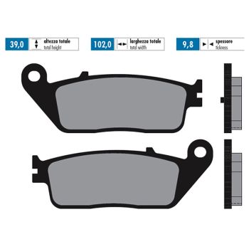 brake pads Polini organic for Kymco Xciting 400i, Daelim, Kawasaki