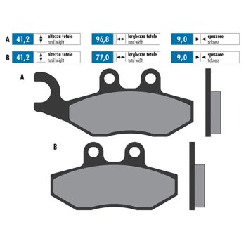 brake pads Polini sintered for Aprilia, Derbi, Gilera, Piaggio, Vespa