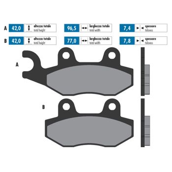 brake pads Polini sintered for Keeway, Kymco, Peugeot, TGB