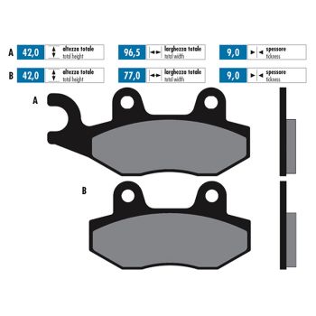brake pads Polini sintered for Kymco, Peugeot