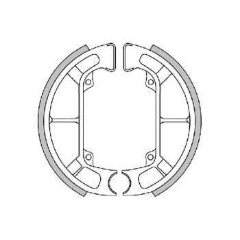 brake shoe set Polini 100x20mm w/ springs for drum brake for Piaggio Quartz, Zip Base 50, Sfera 50/80