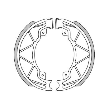 brake shoe set Polini 140x25mm w/ springs for drum brake for Piaggio 125 Fly, Liberty, Hexagon, Vespa Primavera