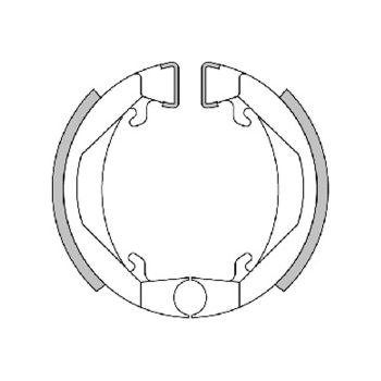 brake shoe set Polini 80x18mm w/ springs for drum brake for Honda Camino, Peugeot 103, 104, Puch Maxi (spoke wheel), MV50X, X30, X50