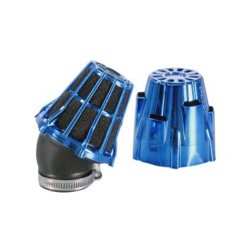 air filter Polini D.37 air box 37mm 30° chromed blue