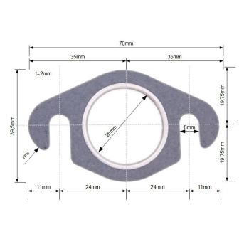 exhaust manifold gasket slotted 26mm