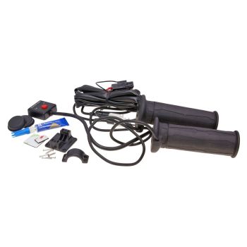 heated grip kit Koso black 120mm for scooter, moped, motorcycle (w/ throttle twist)
