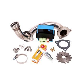 derestriction kit CDI unit adjustable / stainless steel manifold for Derbi Senda, Aprilia RX, SX, Gilera RCR, SMT 2018- (Euro4)