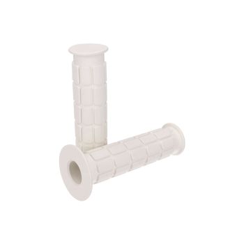 handlebar rubber grip set white, waffle design for Simson S50, S51, S53, S70, S83, SR50, SR80