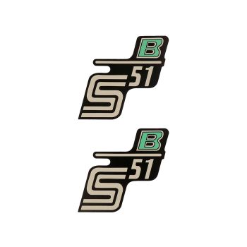 logo foolium / kleebis S51 B must-roheline 2 tükki Simson S51 jaoks