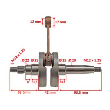 crankshaft Top Racing full circle high quality for Honda MTX 50, NSR 50