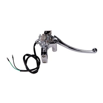 brake lever fitting left-hand chromed w/ M10 mirror mount for GY6 Grand Retro (25mm handlebar diameter)