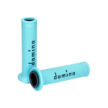 grips set Domino A010 On-Road turquoise / black with open ends