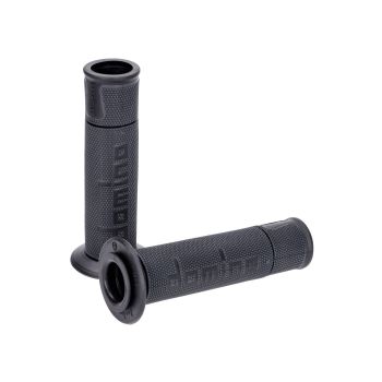 handlebar grip set Domino A450 on-road racing anthracite / black with open ends