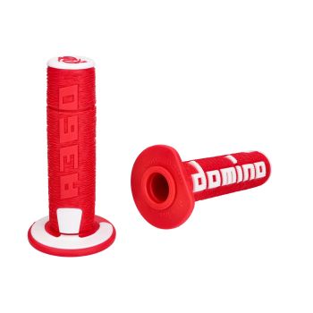 handlebar grip set Domino A360 Off-Road red / white