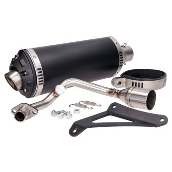 Exhaust Power1 aluminum black for Vespa Primavera, Sprint, Zip 4T 50 Euro 4