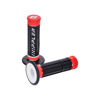 handlebar grips set Doppler Grip 3D red / white / black