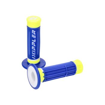 handlebar grips set Doppler Grip 3D blue / white / neon yellow