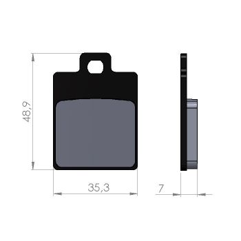 Brake pads -BGM 35.6x49mm- Vespa LT 125/150 3V/4T (RP8M), LX/LXV 50-125-150 (ZAPC38, ZAPC68), S 125 3V/4T (ZAPM68), Piaggio NRG MC²/MC³, Piaggio NRG Power DD/DT (ZAPC45), NRG Purejet (ZAPC452), Runner 50 (f), Runner 125-180 (r), Runner 50 Purejet (ZAPC3
