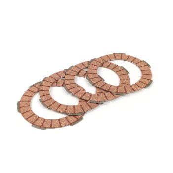 Clutch friction plate set -BGM PRO Superstrong Racing Red Vespa Smallframe V50, V90, SS50, SS90, PV125, ET3, PK50, PK80, PK50 S, PK80 S, PK125 S, PK50 XL, PK125 XL, ETS, PK50 HP, PK50 SS  - 4 plates