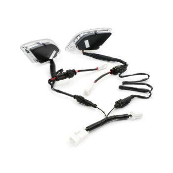 Pair of rear indicators -MOTO NOSTRA (-2014) dynamic LED sequential light, with position light (E-mark)- Vespa GT, GTL, GTV, GTS 125-300 - smoked