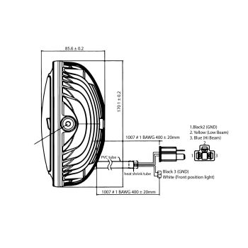 headlight assy Koso Thunderbolt II LED 170mm