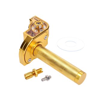 Short-stroke throttle grip yellow CNC for 22mm handlebars for moped, moped