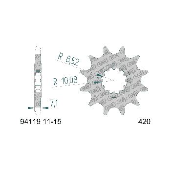front sprocket AFAM 12 teeth 420 for Minarelli AM6, CPI, Generic, Beeline, K-Sport