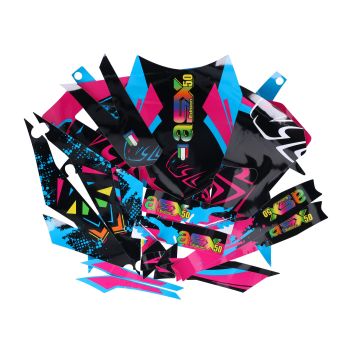 decal set black-pink-blue glossy for Aprilia SX50 2018- Euro4