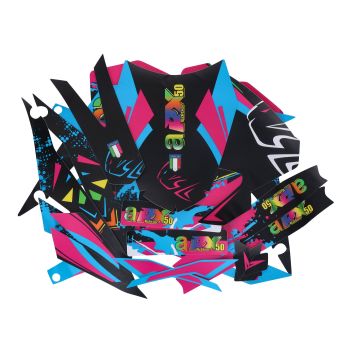 decal set black-pink-blue matt for Aprilia RX50 2018- Euro4