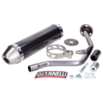 Rear silencer Giannelli carbon with Homologation for Yamaha DT 50 R 2004 / Malaguti XTM/ XSM