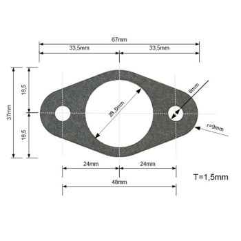 exhaust gasket - flat - standard version