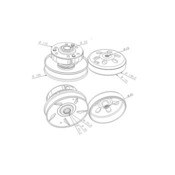 clutch pulley assy with bell for Honda SH125, SH150