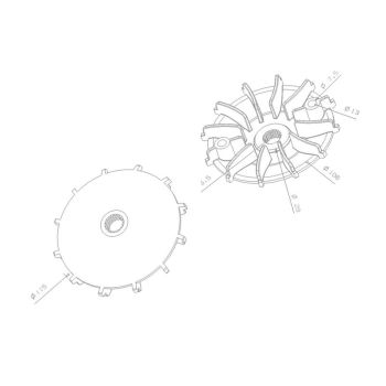 half pulley for Kymco Agility, Like, Super 8, People 125, 200cc