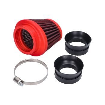 air filter Malossi red filter E18 racing 42, 50, 60mm straight, red-black for Dellorto PHBH, Mikuni, Keihin carburetor