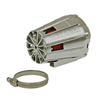 air filter Malossi red filter E5 racing boxed 38mm carb connection red filter, chrome colored housing